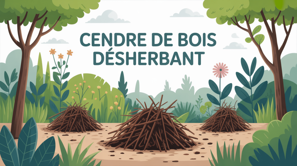 illustration cendre de bois désherbant pour jardin écologique