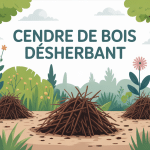 illustration cendre de bois désherbant pour jardin écologique