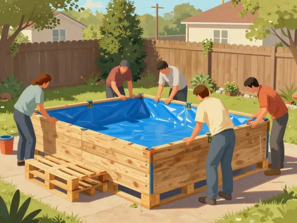 Montage piscine sur palette étape par étape