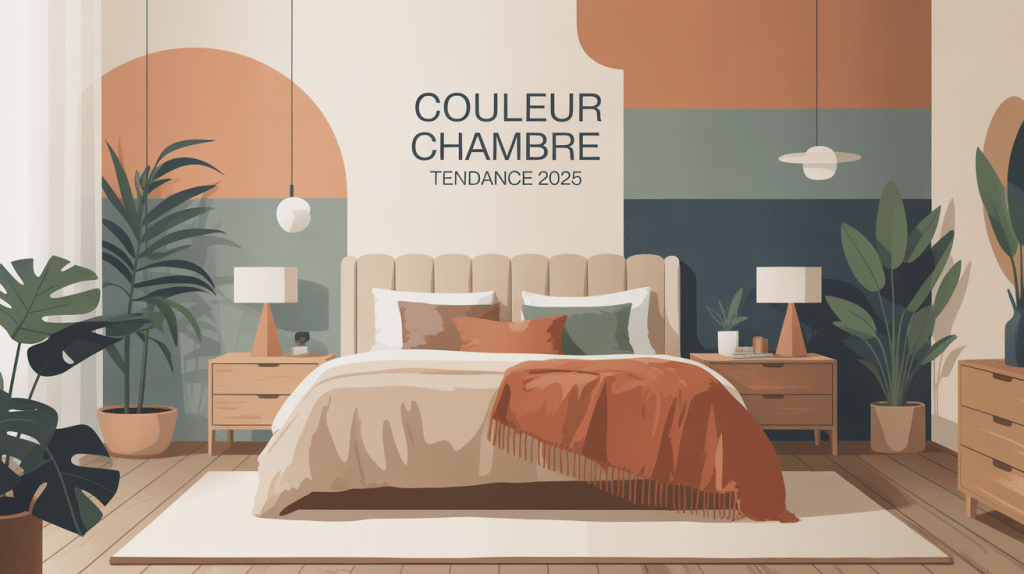 couleur tendance 2024 chambre à coucher moderne beige vert bleu terracotta
