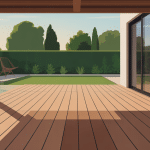 Illustration d'une terrasse bois montrant l'espace entre lame de terrasse