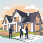 Illustration maison blanche constructeur projet immobilier