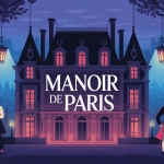manoir à paris en illustration vectorielle, ambiance effrayante