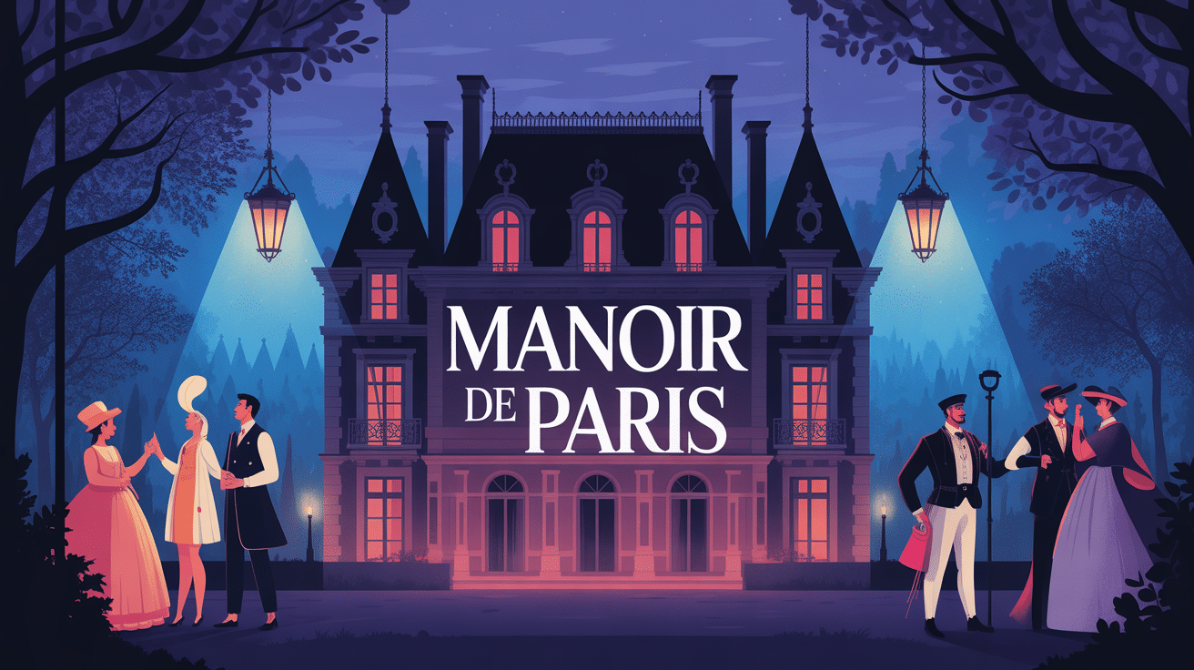 manoir à paris en illustration vectorielle, ambiance effrayante