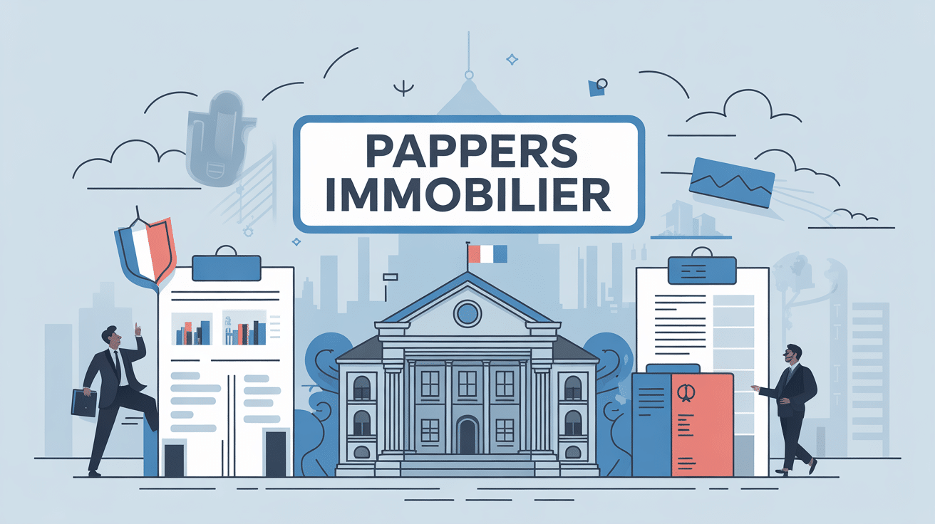 pappers immobilier illustration concept juridique et immobilier
