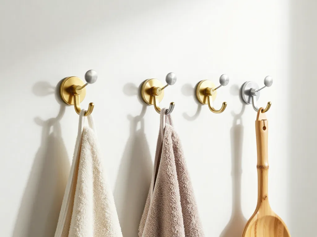 Patere salle de bain inox laiton bambou aluminium