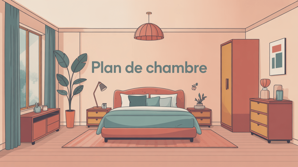 plan chambre vue organisée et harmonieuse