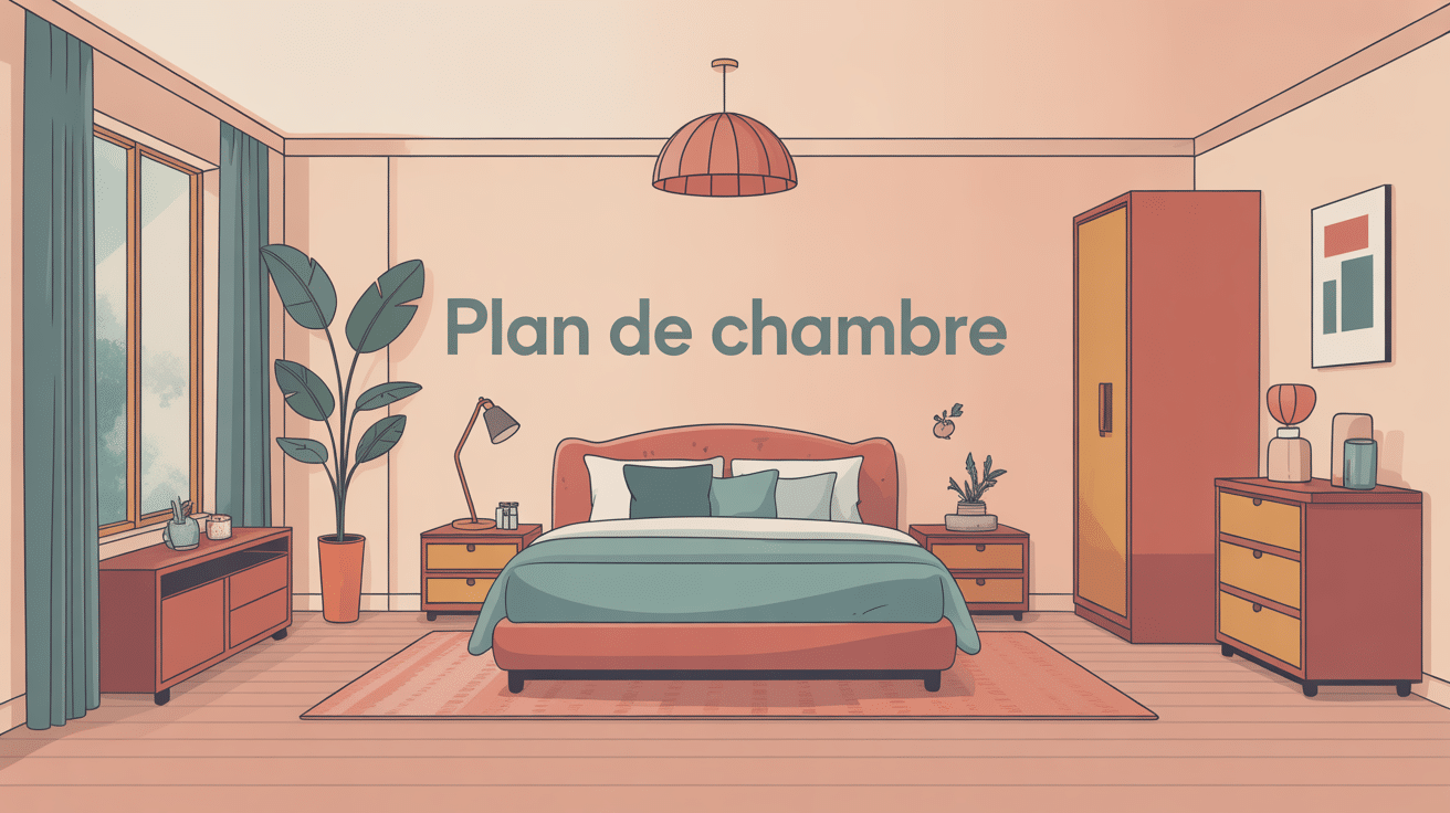plan chambre vue organisée et harmonieuse