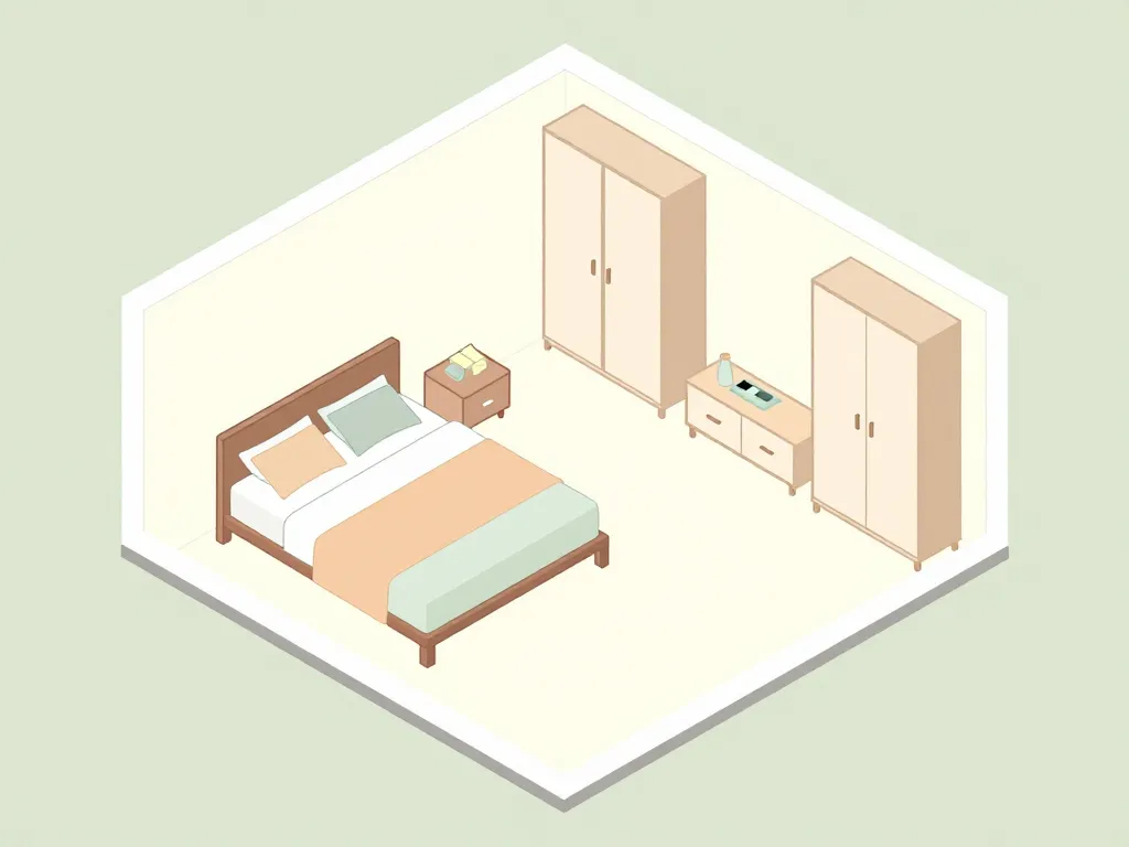 plan chambre disposition pratique lit rangement