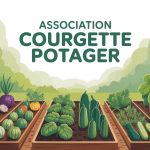 association courgette potager en jardin avec séparations