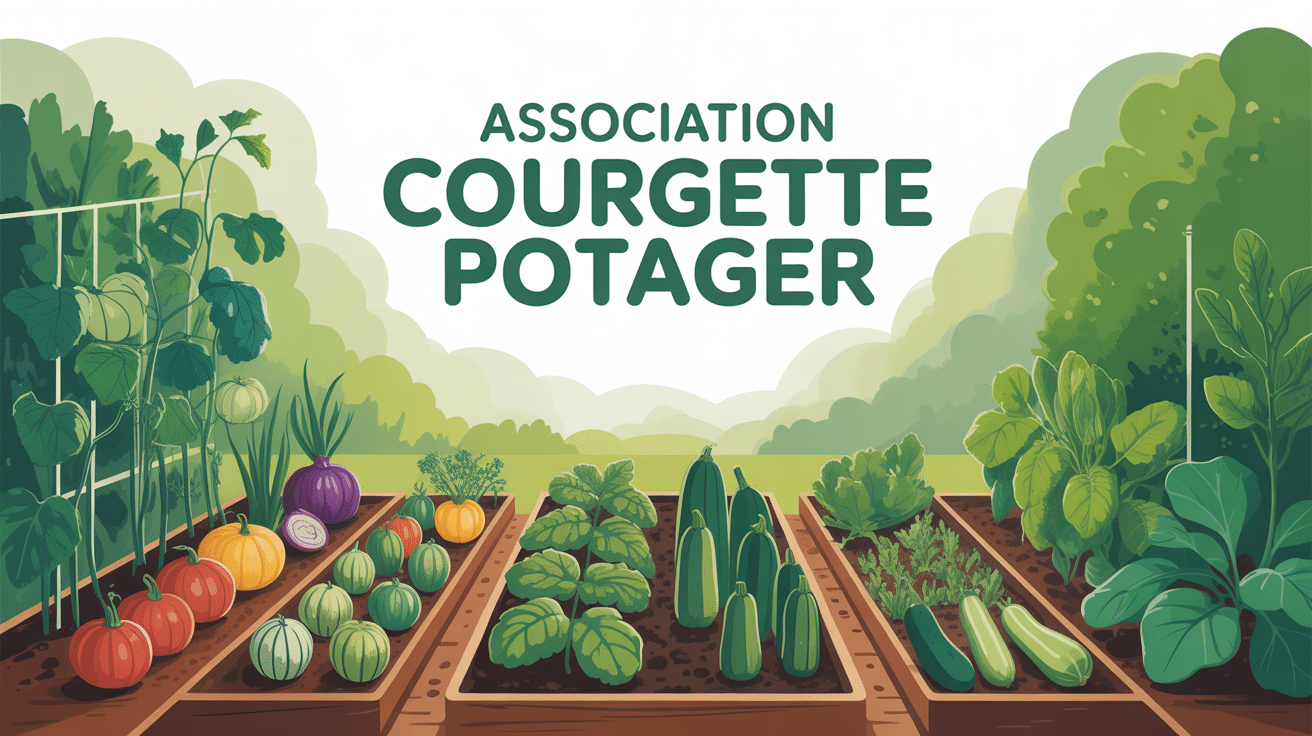 association courgette potager en jardin avec séparations