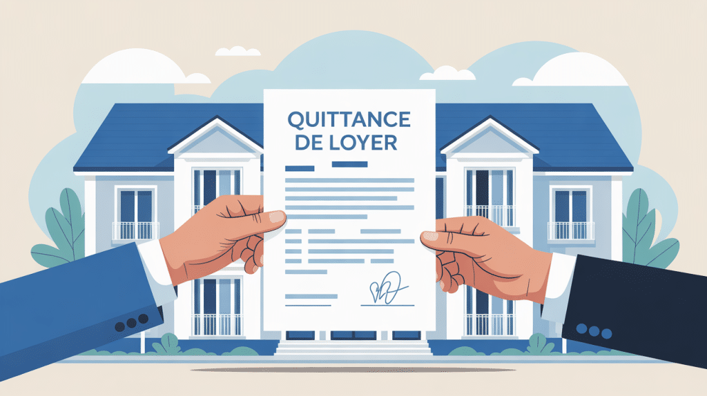 illustration quittance de loyer devant immeuble