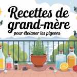 Recette de grand-mère pour faire fuir les pigeons illustration balcon et ingrédients