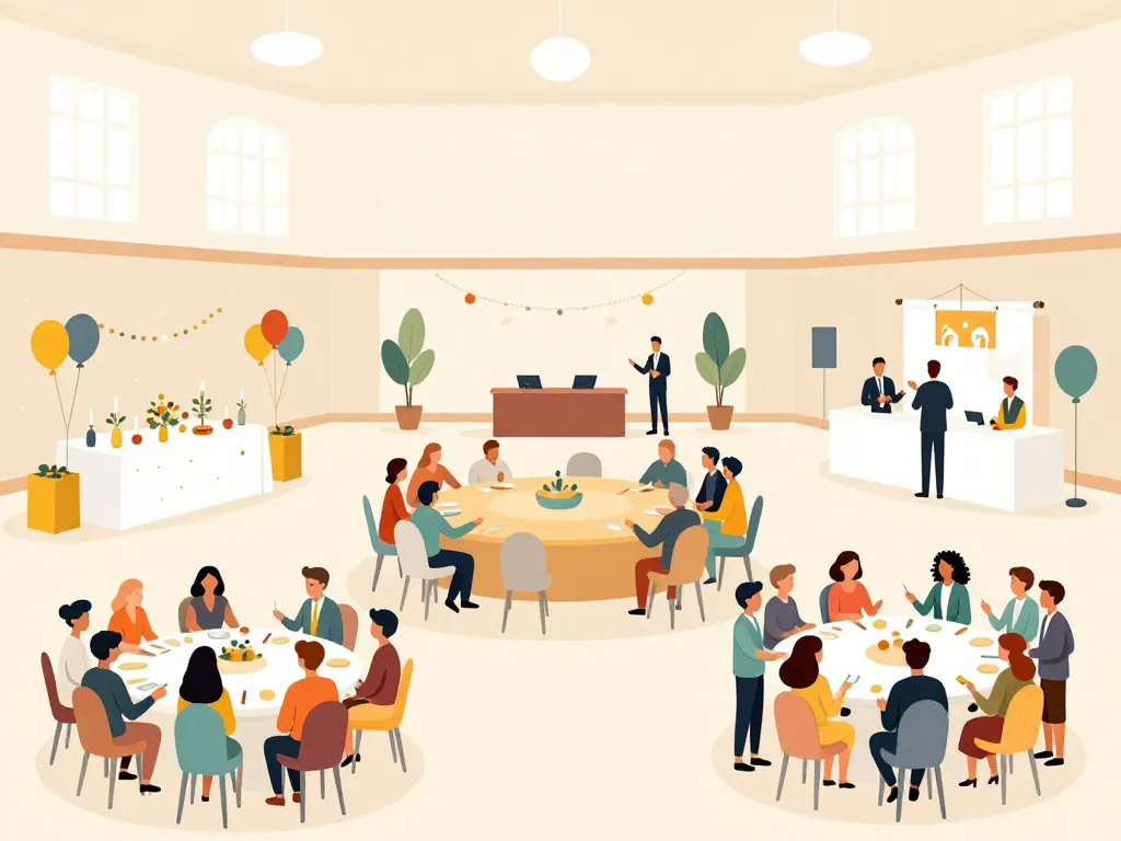 Salle communale transformée pour différents événements