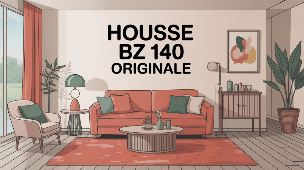 BZ 140 avec housse originale en salon moderne, déco colorée