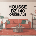 BZ 140 avec housse originale en salon moderne, déco colorée