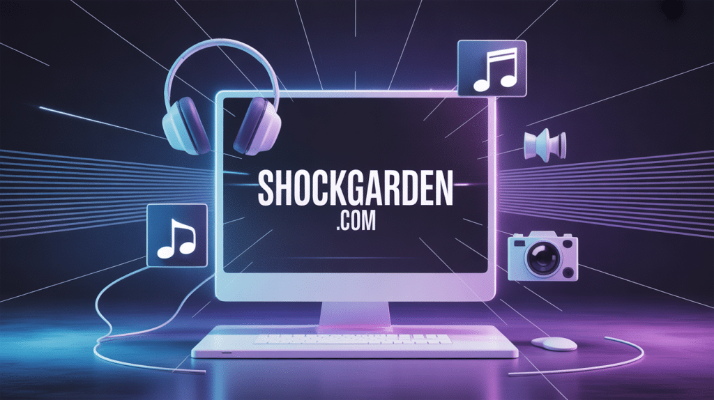 illustration shockgarden.com ordinateur icônes audio vidéo