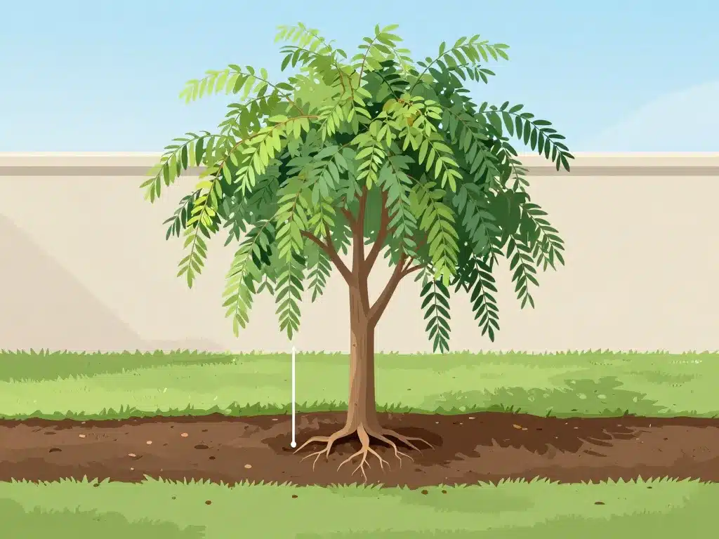 schéma plantation sophora pleureur