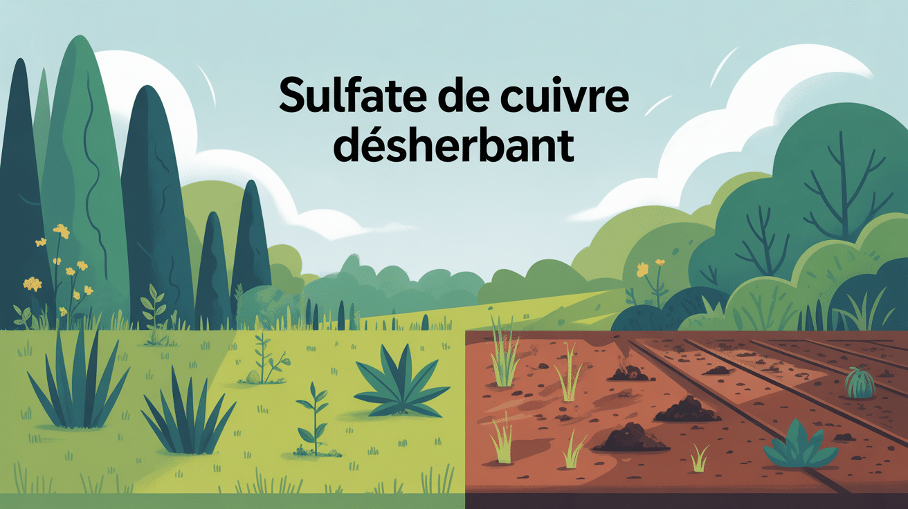 illustration sulfate de cuivre desherbant au jardin risques