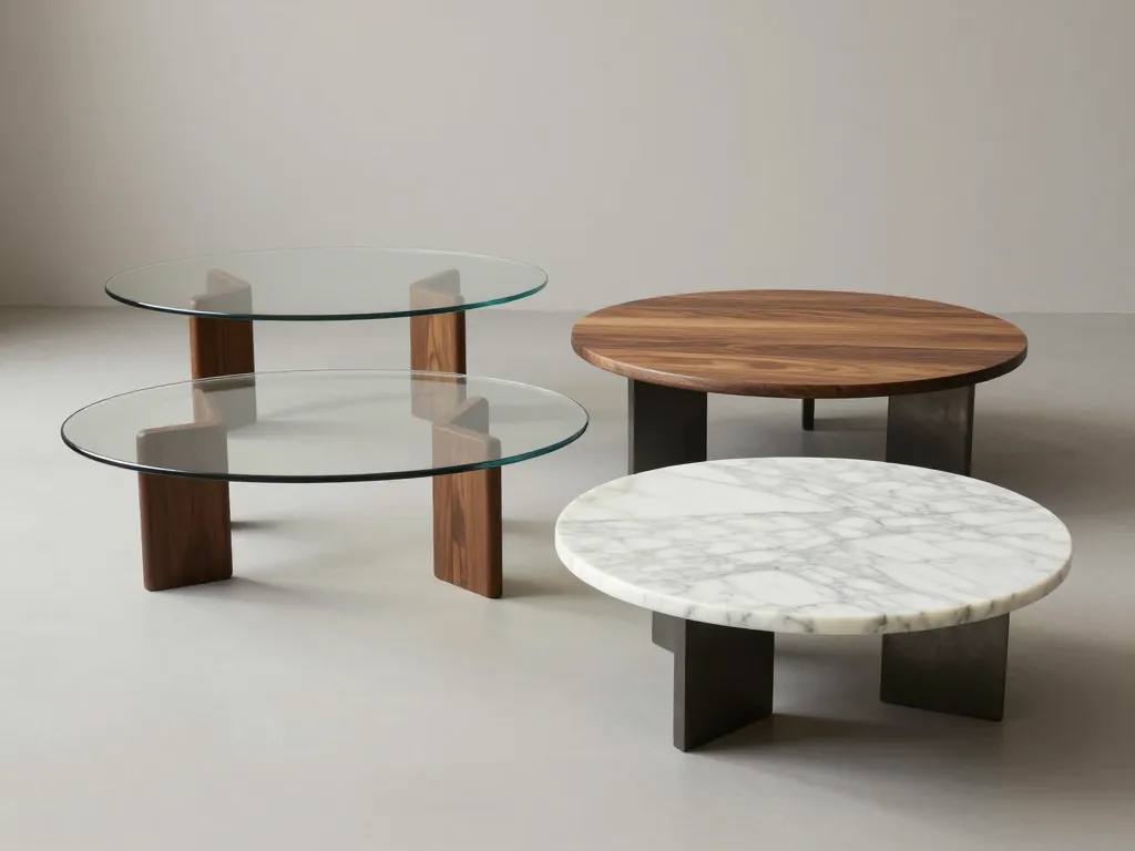 table de salon basse design matériaux comparés