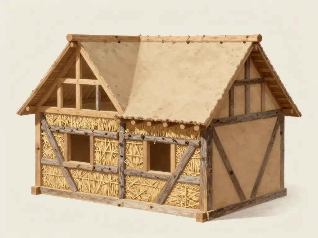 Techniques maisons en torchis coupe matériaux