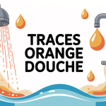 illustration trace orange douche prévention et nettoyage