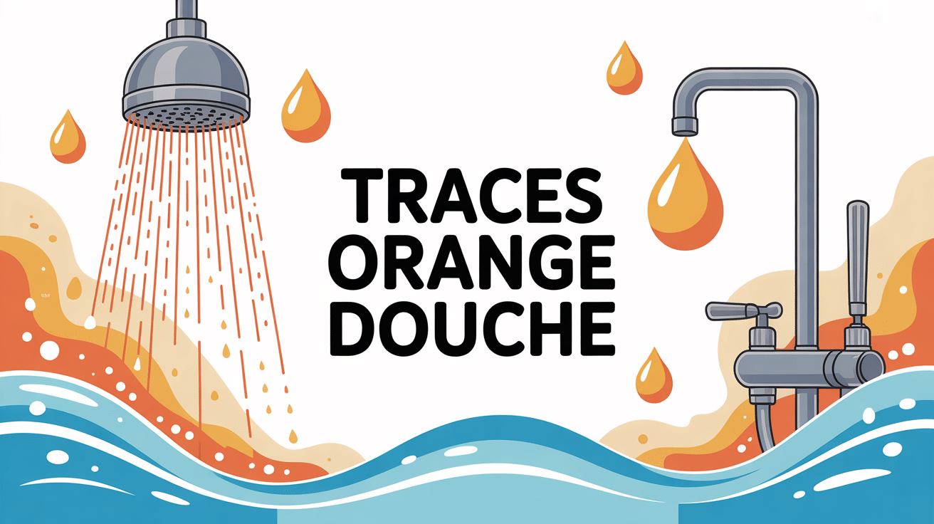 illustration trace orange douche prévention et nettoyage