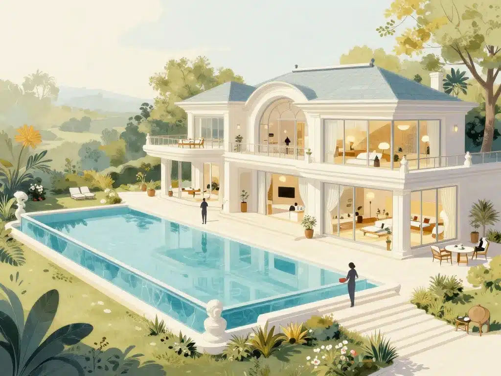 villa de luxe architecture moderne piscine spa