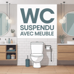 WC suspendu meuble intégré salle de bains design