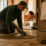 calcul pour une chape ouvrier chantier
