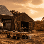 caméra 4g solaire sur mât chantier campagne