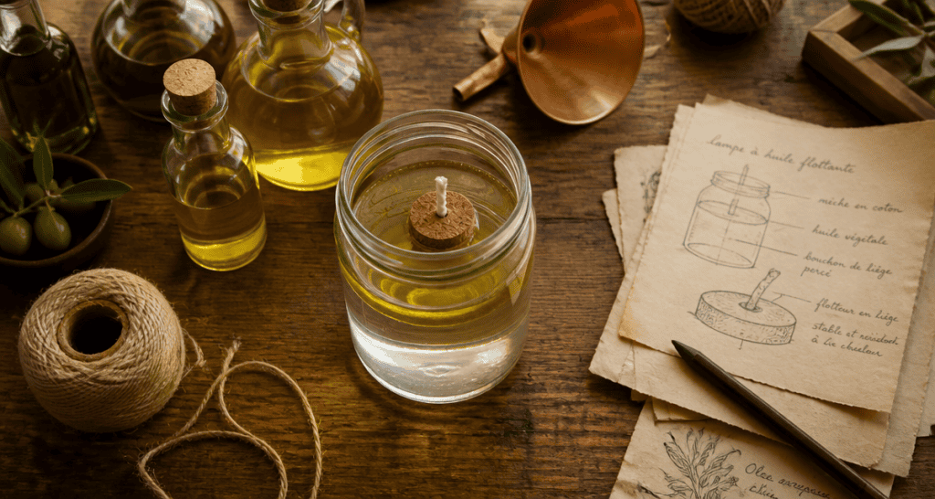 comment faire une bougie sans cire avec huile et bocal