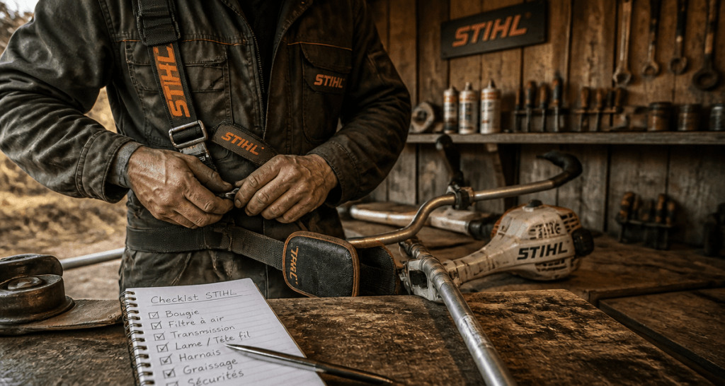 débroussailleuse stihl avis harnais réglage