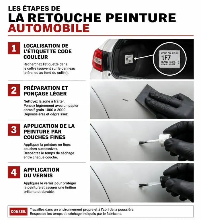 Étapes pour réussir la retouche de peinture pour Volkswagen