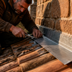 etancheite d'un toit contre un mur solin zinc