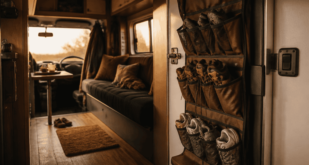 rangement chaussure camping car organiseur suspendu