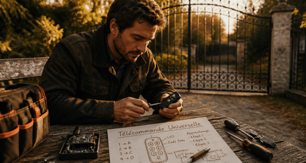télécommande universelle portail homme installe