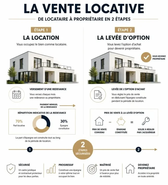 Schéma explicatif du fonctionnement de la vente locative et de la location-accession