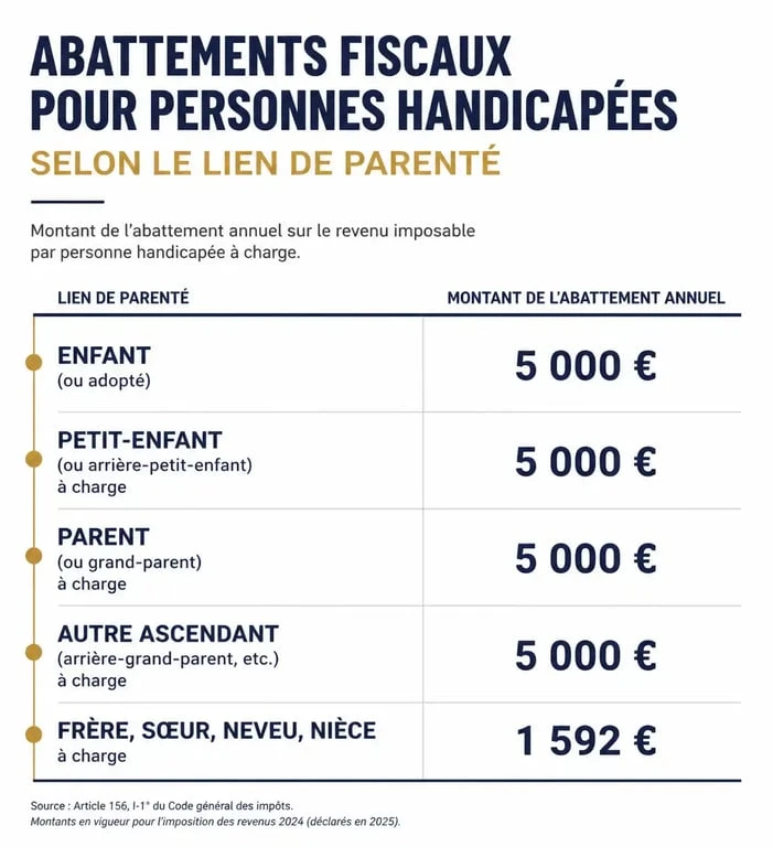 Tableau comparatif des abattements fiscaux pour frais de notaire et succession personne handicapée