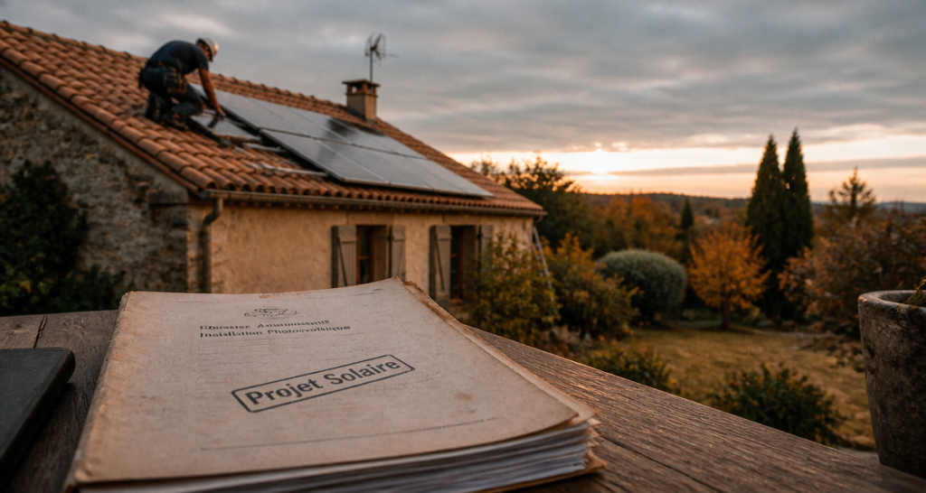 Panneaux solaires 3e habitat sur maison rénovée