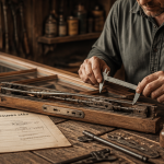 mecanisme cremone fenetre bois sur etabli