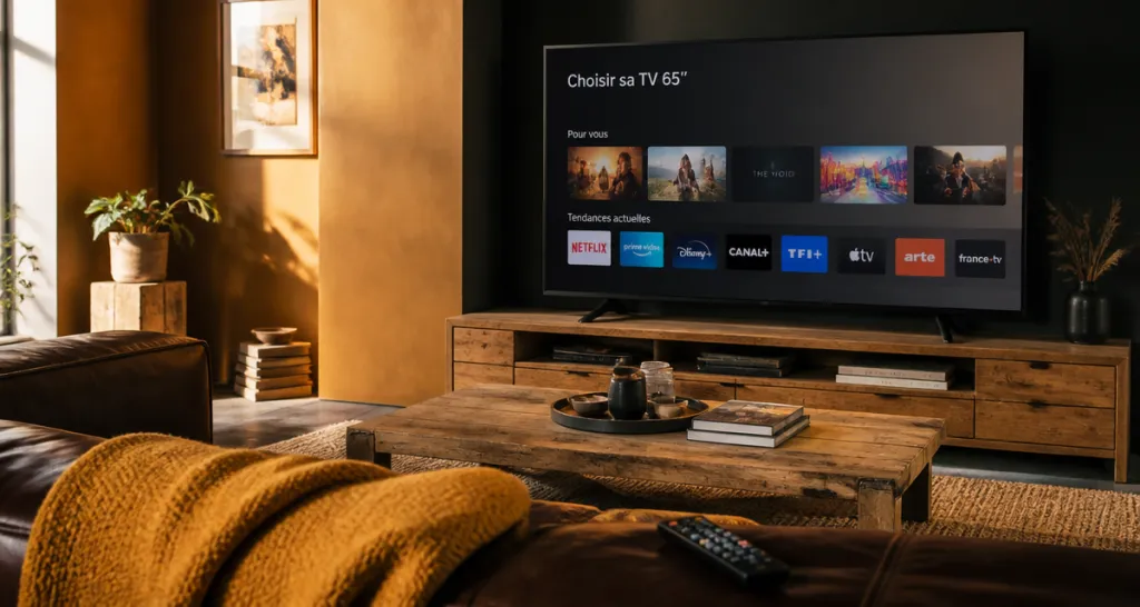 meilleure tv 65 pouces dans salon moderne