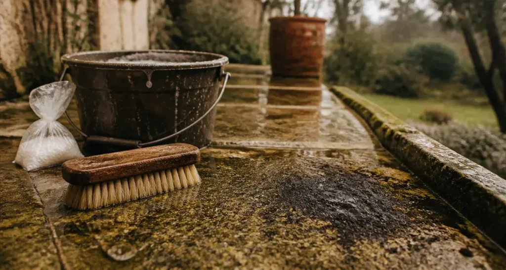 Nettoyage pierre naturelle : bannir la javel, savon et cristaux de soude