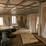 Plafond autoportant distance, pose selon DTU 25.41 sur chantier