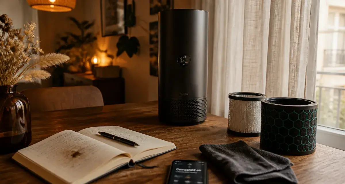 Purificateur d air Dyson avis : appareil design premium près d une fenêtre
