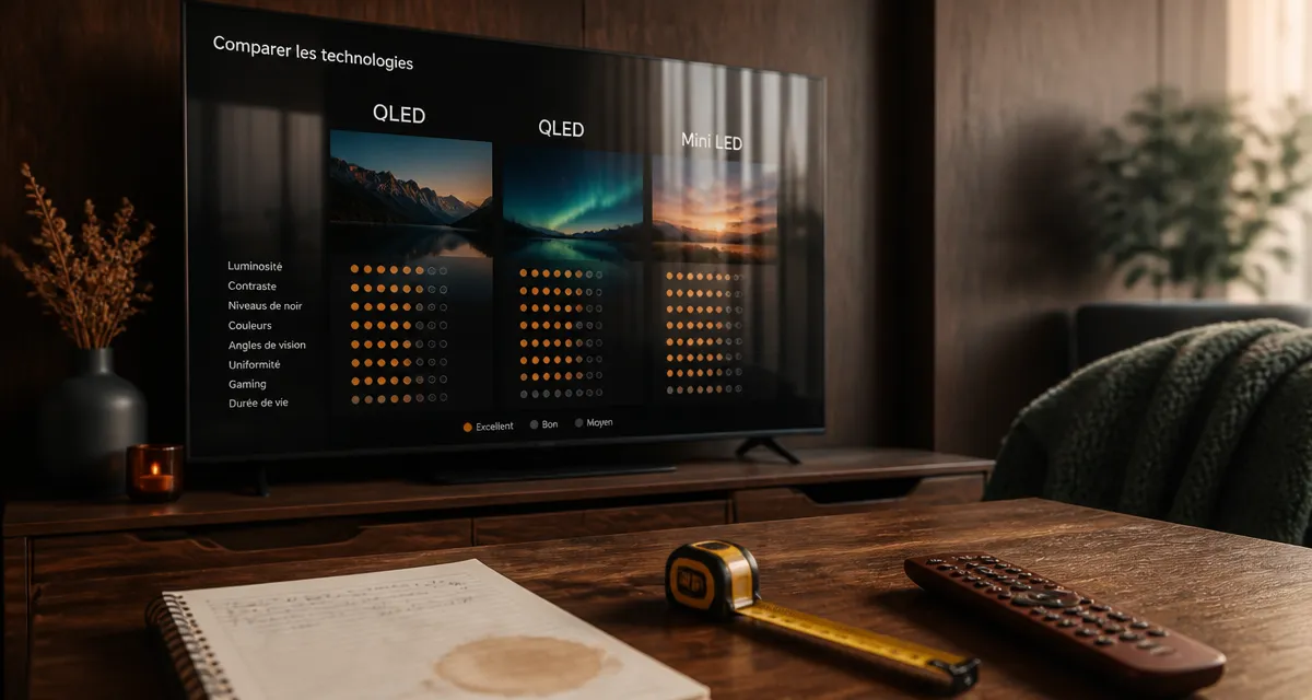 Quelle technologie TV choisir : OLED, QLED, Mini LED en comparatif sur écran 55 pouces