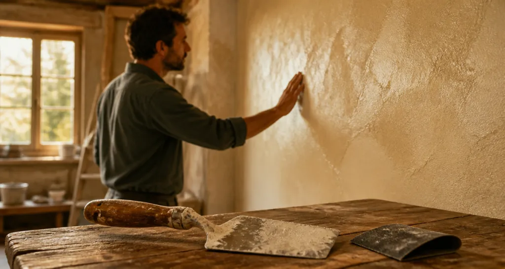 temps séchage enduit lissage avant ponçage mur atelier