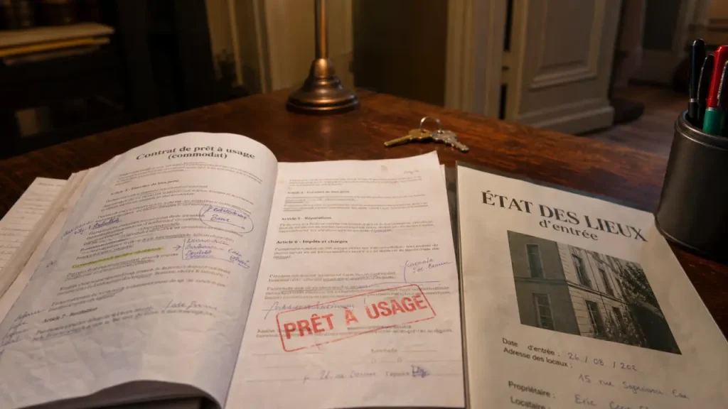 Commodat immobilier : contrat de prêt à usage et état des lieux