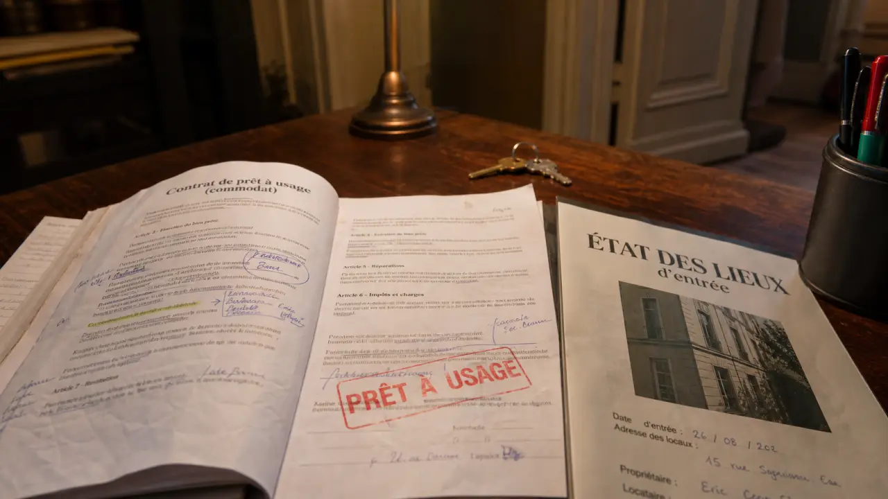 Commodat immobilier : contrat de prêt à usage et état des lieux