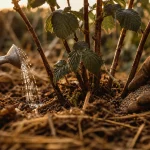 Engrais framboisier : compost mûr près du pied, paillage et arrosage léger